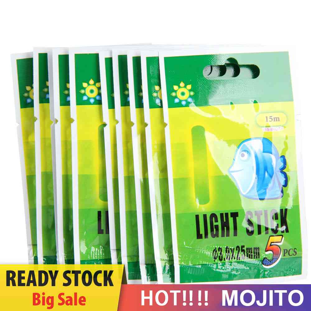 50Pcs Stik Lampu Apung Fluorescent 25mm / 37mm Untuk Memancing Malam Hari