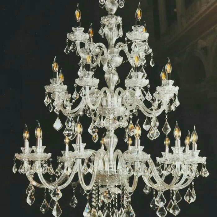 LAMPU GANTUNG CRISTAL KRISTAL LILIN CHANDELIER 24 LAMPU