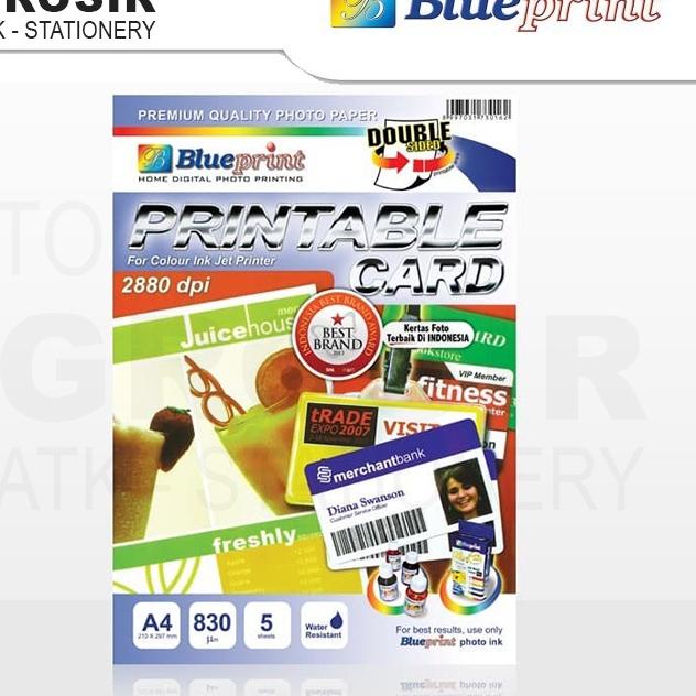 

Flash Sale IDcard ID Card A4 BLUEPRINT Printable Card White Kertas PVC Double Side 830 Micron ✔