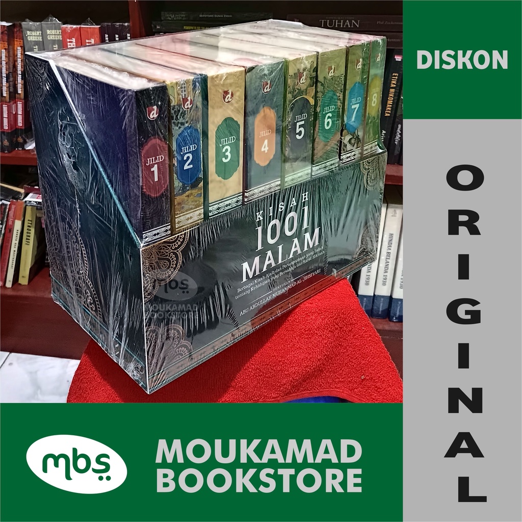 PAKET BUKU BOX SET KISAH 1001 MALAM 8 JILID (HARD COVER) - Abu Abdullah Muhammad al-Jihsiyari