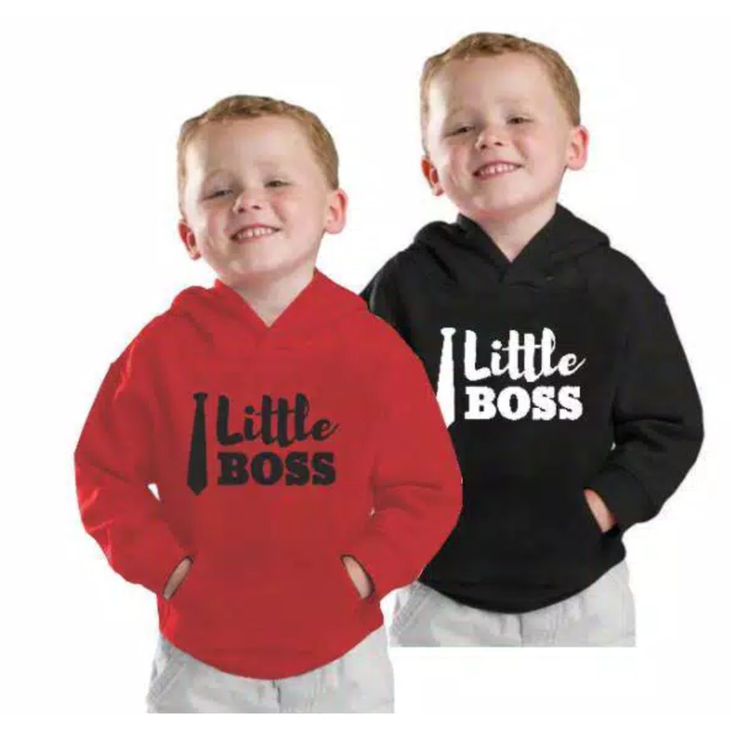 JAKET HOODIE SWEATER SABLON LITTLEBOSS ANAK KEKINIAN TERBARU BAHAN FLEECE USIA 2TAHUN SAMPAI 12TAHUN LAKI LAKI PEREMPUAN