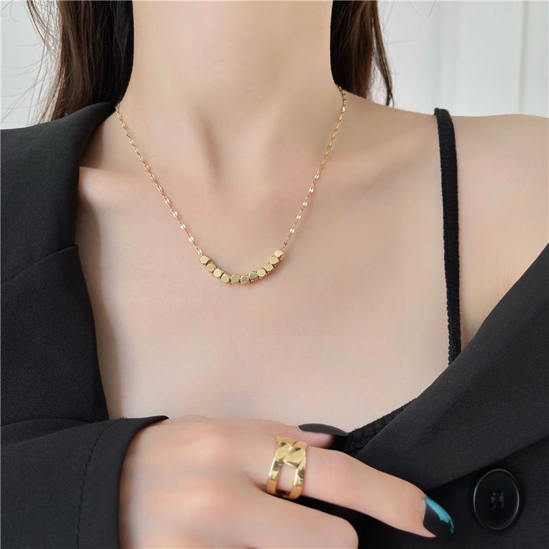 Kalung Liotin Simple Elegant Polos Gold Necklace Satu Layer Aksesoris