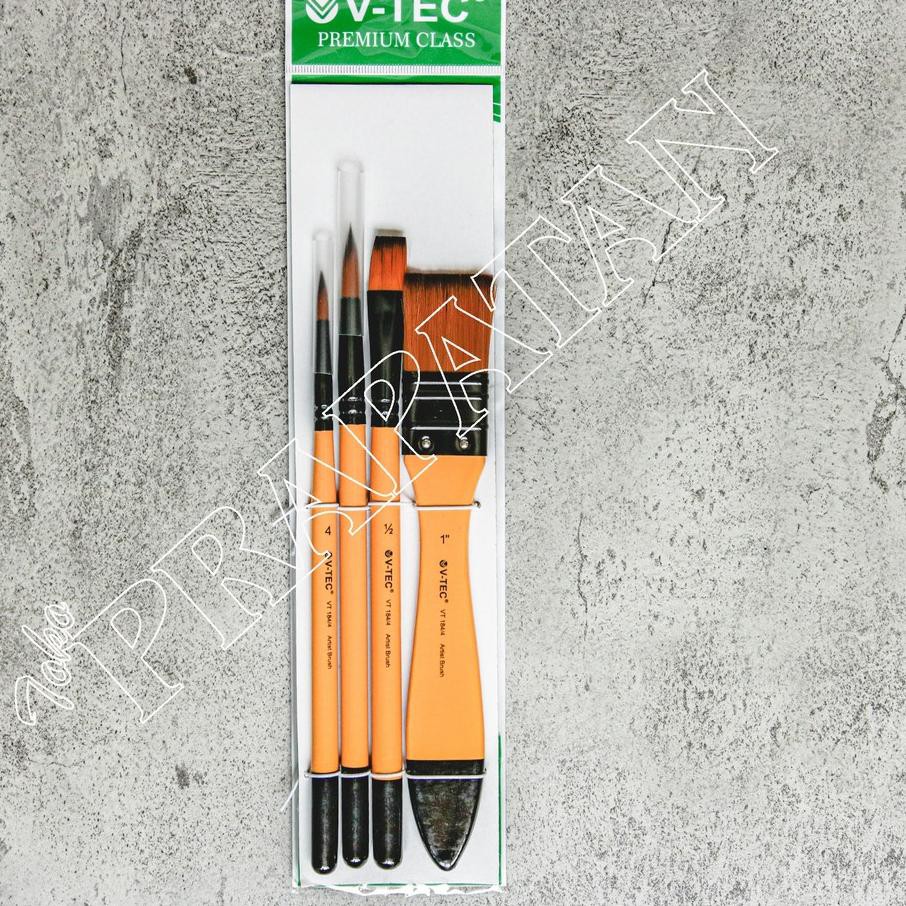 

HOT SALE<> Kuas Lukis V-TEC VT184/4 set 4 pcs / Paint Brush set TERBARU