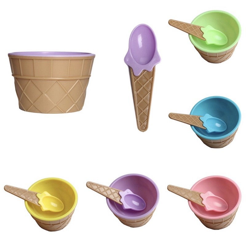 Ice cream bowl mangkok ice cream spoon set montessori bowl snack mangkok masker ice cream