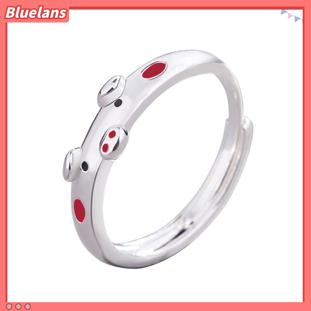 Bluelans Cute Women Cartoon Pig Piggy Opening End Ring Finger Jewelry Birthday Gift