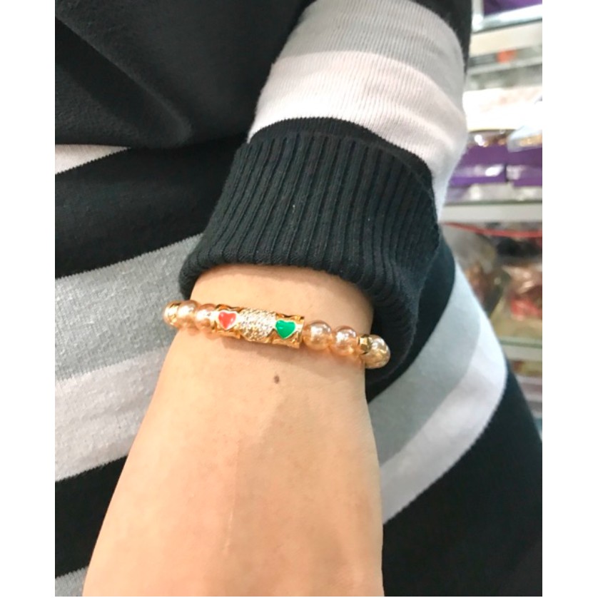 Gelang tangan wanita // gelang kristal variasi lapis emas // gelang tangan replika emas// gelang