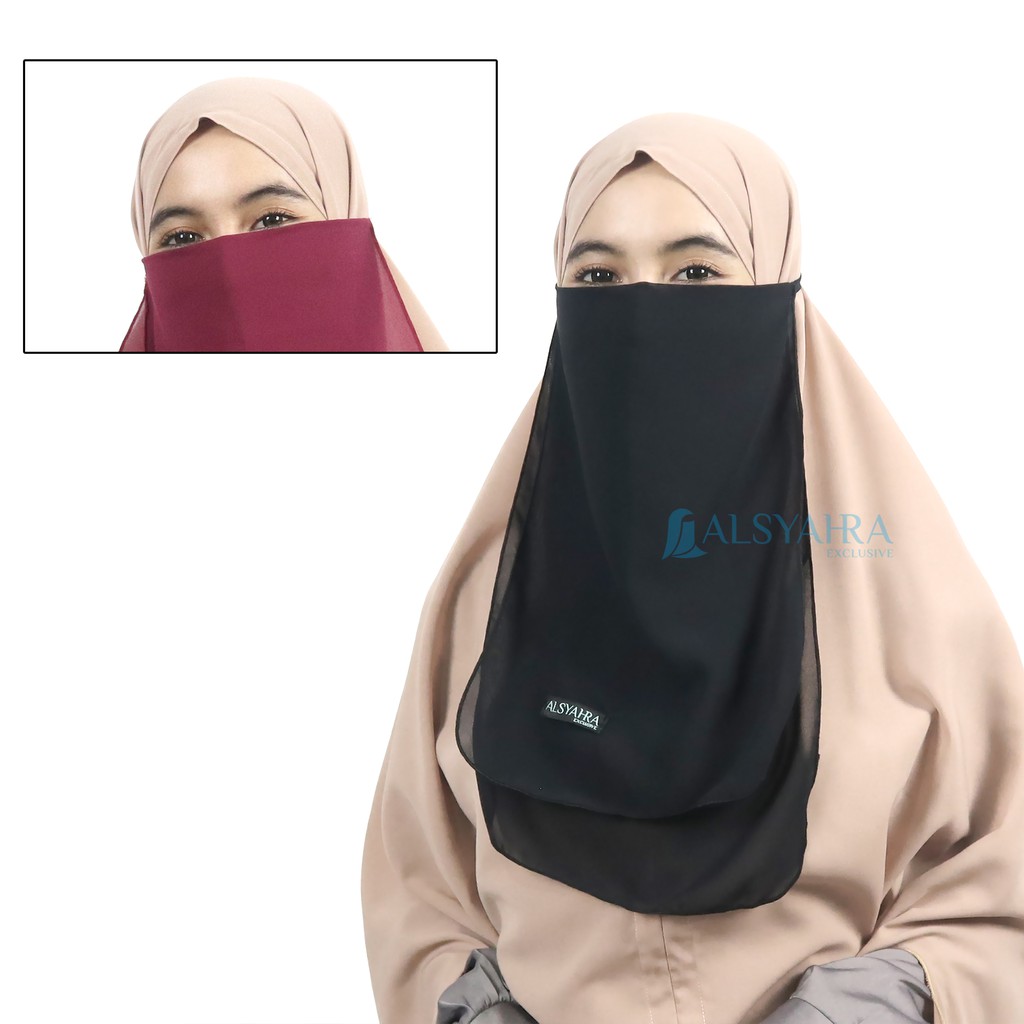 Niqab cadar tali 2 Layer Sifon Premium Alsyahra Exclusive