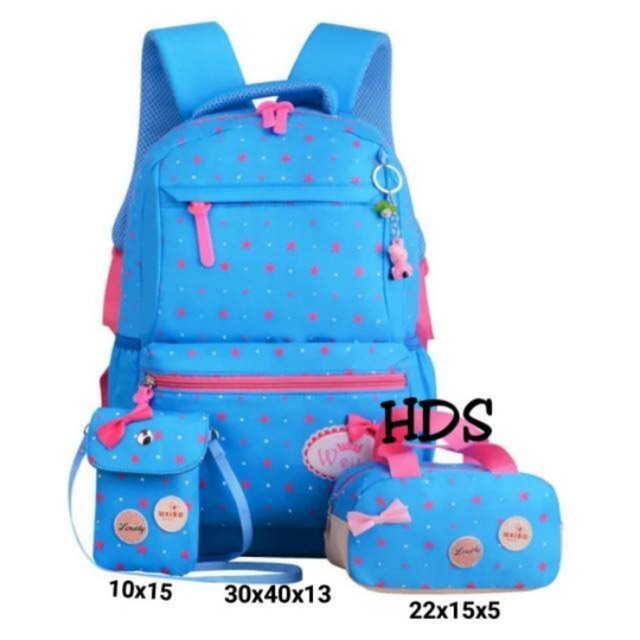 Fashion ransel motif bintang tabur Princess / ransel backpack sekolah /  ransel anak