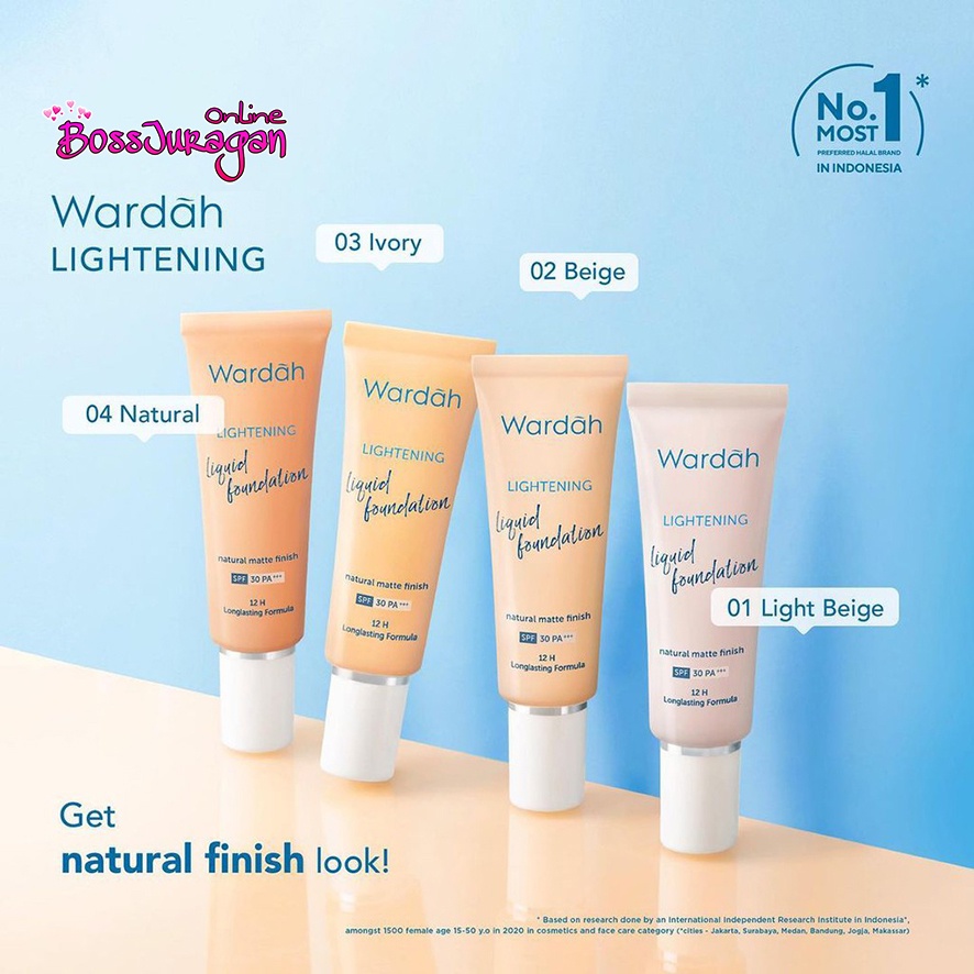 (BOSS) WARDAH Lightening Liquid Foundation 25ml SPF 30 PA+++ Cerah Halus Bercahaya