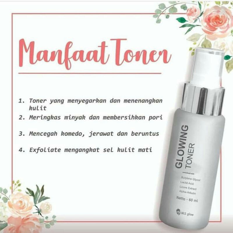 MS Glow Toner Glowing Rumah Cantik 354 Toner Perawatan Wajah Mencerahkan Serta Membersihkan Kulit Wajah