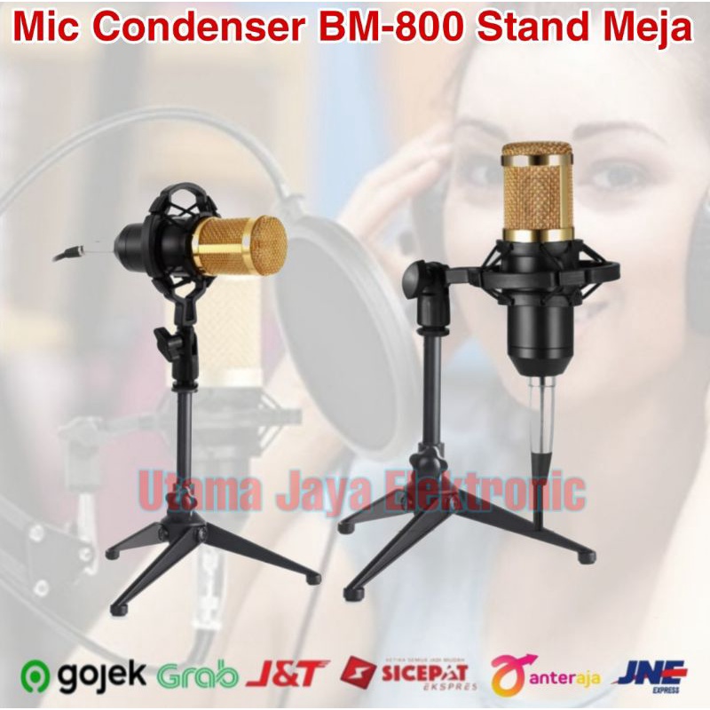 Paket Hemat Mic BM800 Soundcard V8 plus Stand Meja Rekaman Terbaik