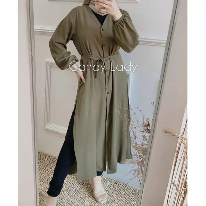 Tunik wanita Candy Lady full kancing