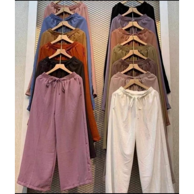 kulot crinkle airflow KULOT CRINKLE HIGHWAIST FLOWY KALLYOUTFIT ||RUBY CRINKLE CULLOTE / CELANA KULO