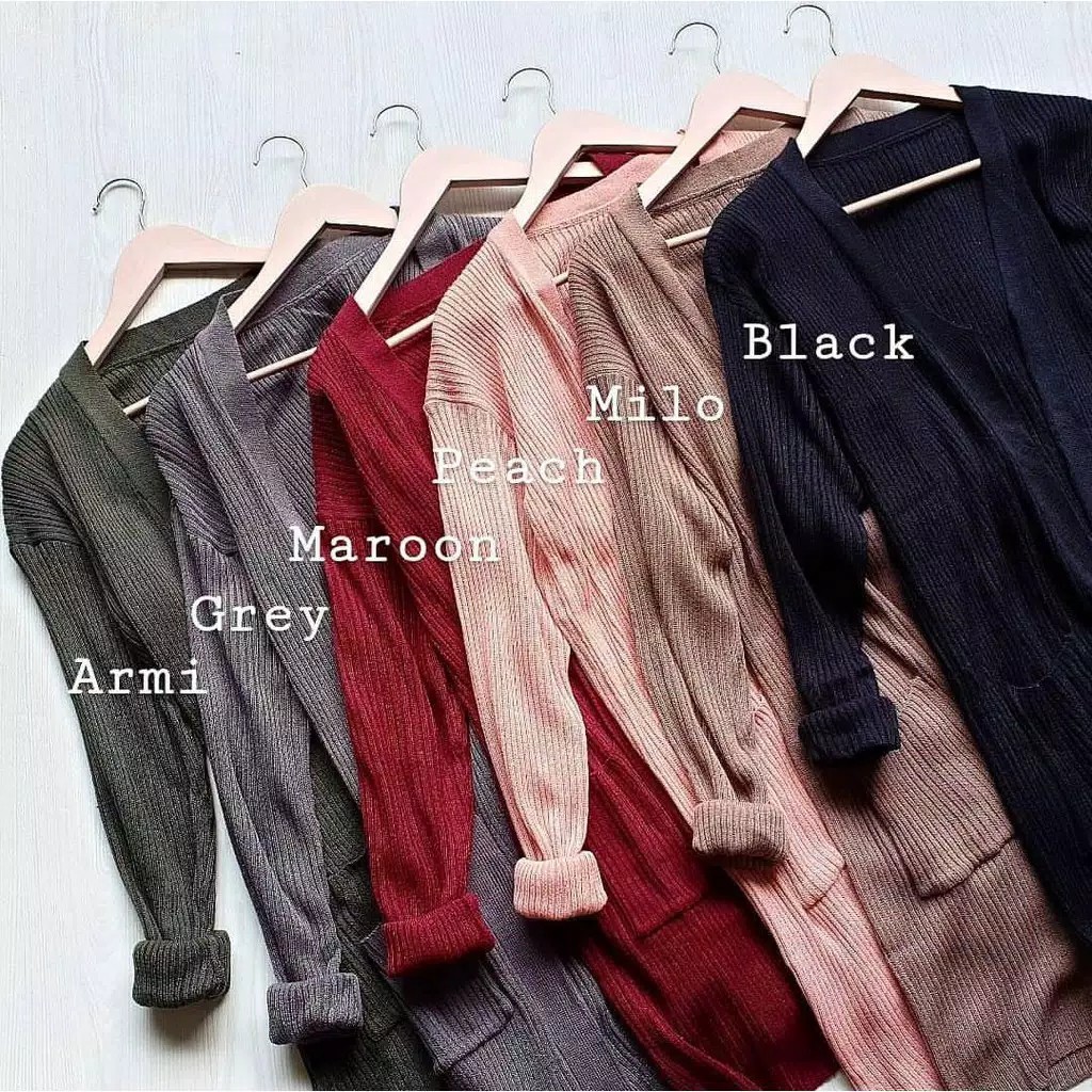 TERMURAH! CARDIGAN KNIT BASIC OUTER/ LONG CARDIGAN