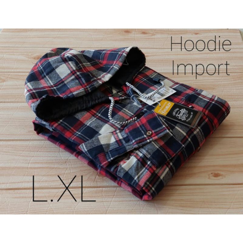 flanel hoodie pria lengan panjang/ flanel bertopi / flanel kupluk distro lengan panjang