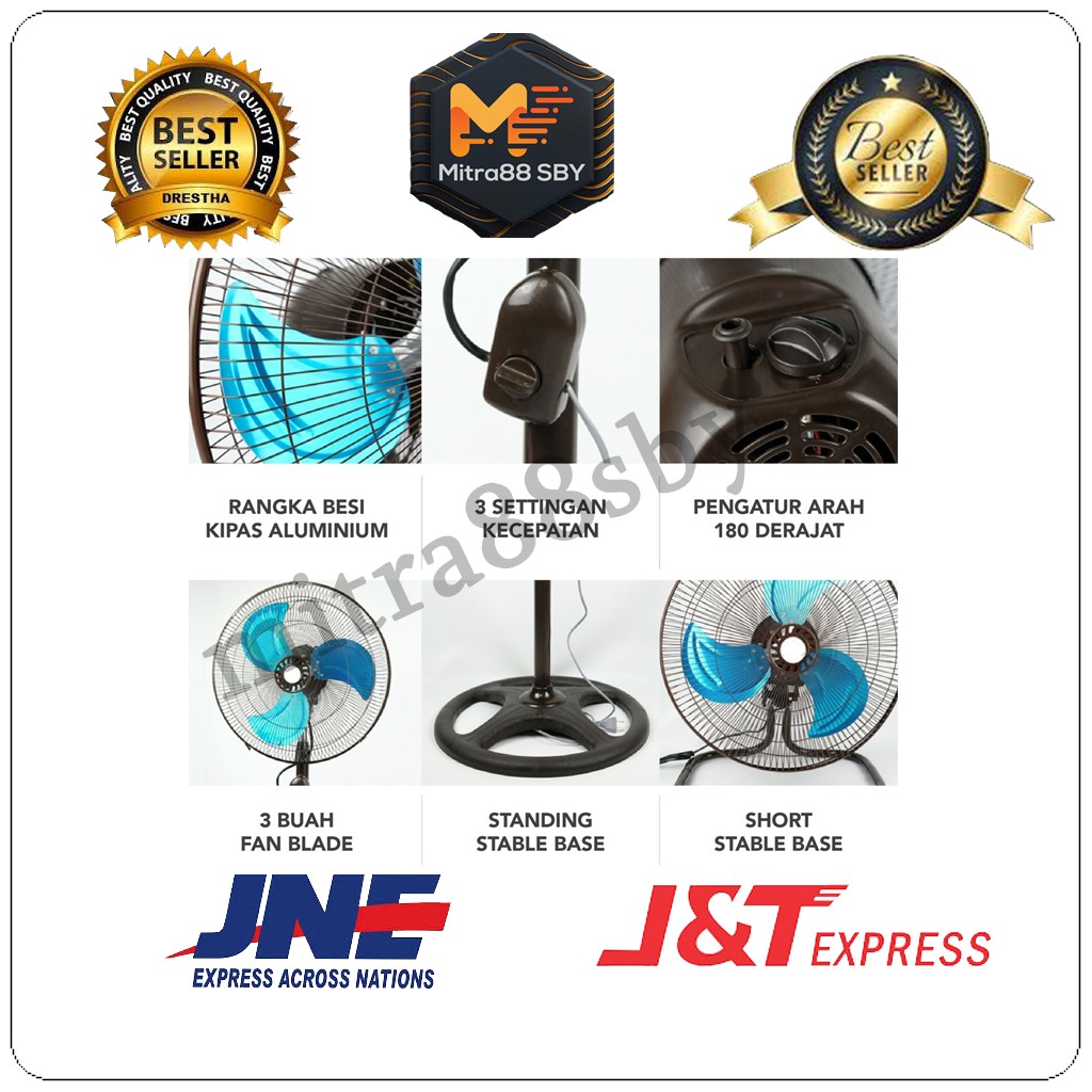 Mitra88sby Kipas angin besi 18 inch 3in1 industrial fan kipas angin berdiri wall fan dan desk fan