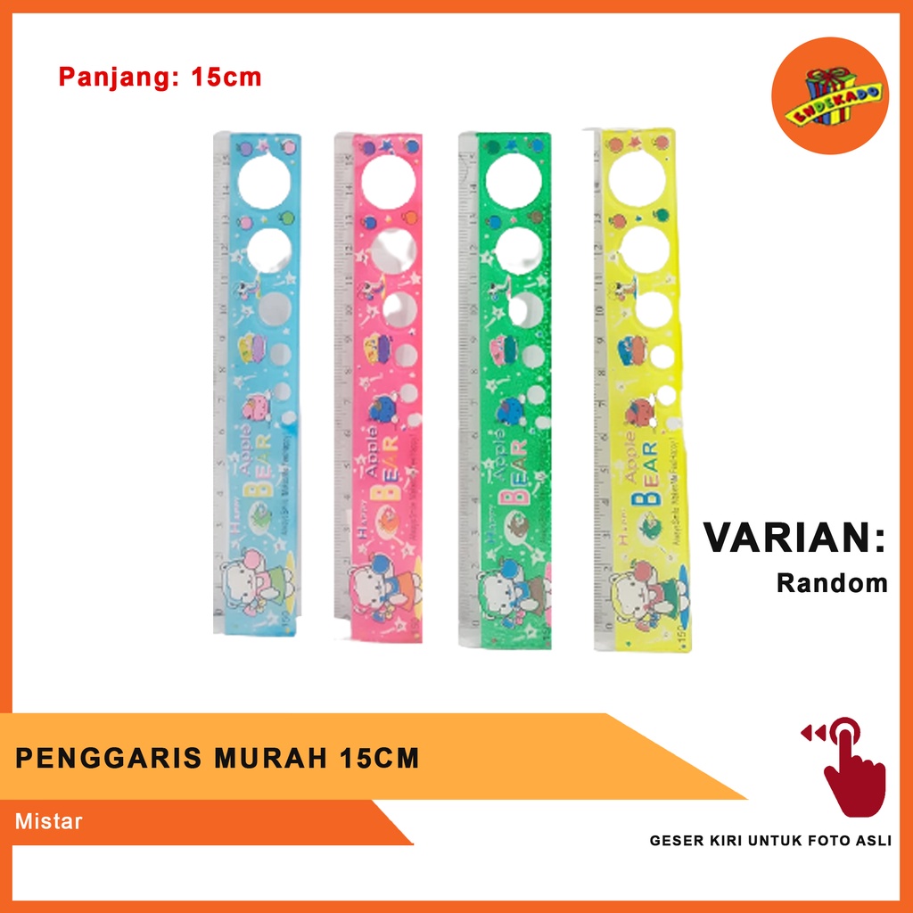 MAKASSAR! PENGGARIS MURAH 15CM - Mistar Plastik