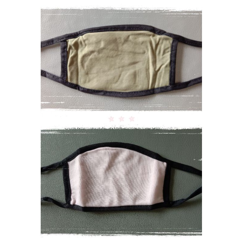 Masker Kain 2 Warna bolak balik Hijab Lusinan | shasyastore_