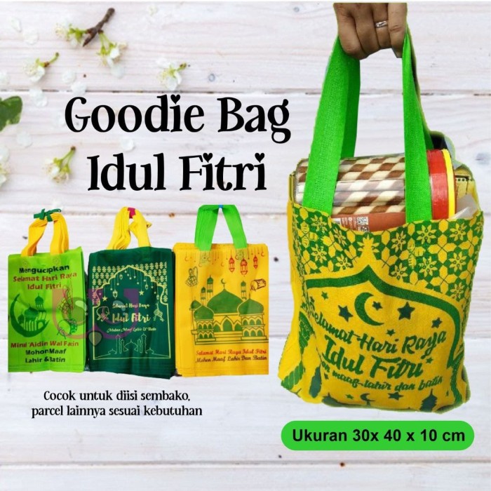 Goodie Bag IDUL FITRI / GOODIE BAG LEBARAN / TAS SPUNBOND LEBARAN  uk 30x40x8