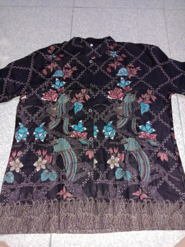 Atasan Batik Wanita Lengan Panjang Blouse Kancing Depan., Motif Batik