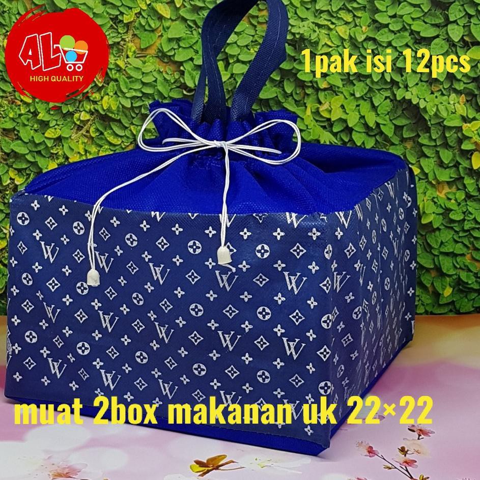 

(57005) 12pcs Tas Kain Serut LVV utk 2dus 22x22 Goodie Bag Hajatan syukuran spunbond parcel