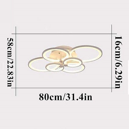 Lampu LED Plafon Modern Ceiling Light 6 Ring - 0528 - White