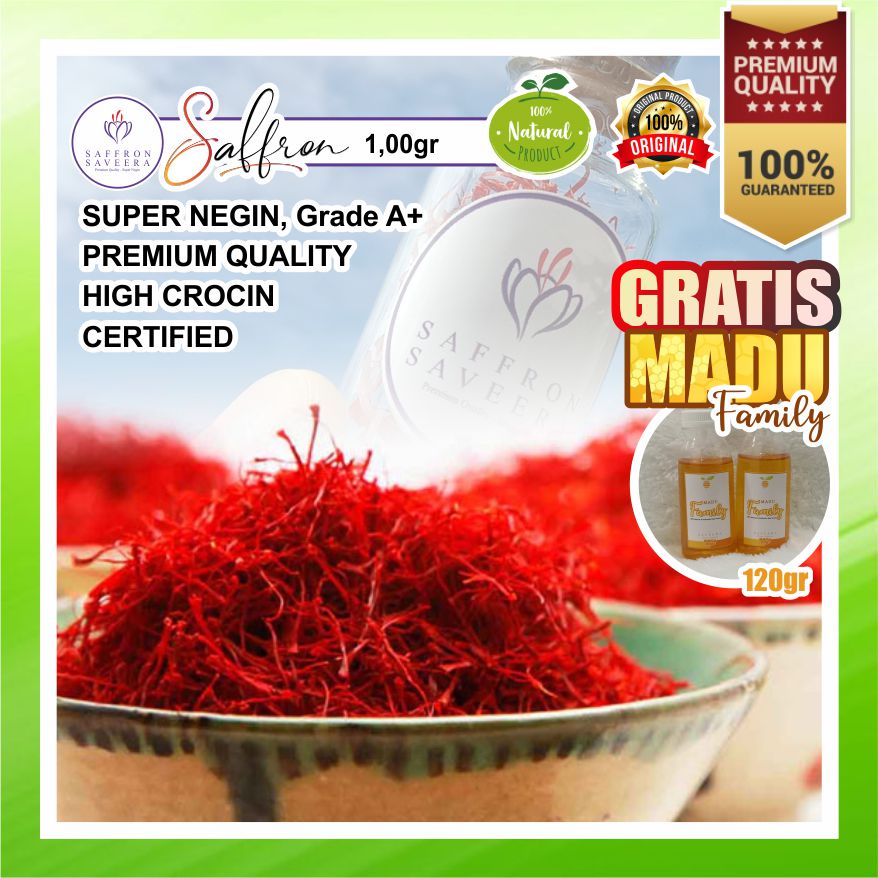 SAFFRON / SAFRON 100% PUTIK BUNGA ASLI ORIGINAL SUPER NEGIN IRAN GRADE A u/ FRESH & FACEMIST SAFFRON