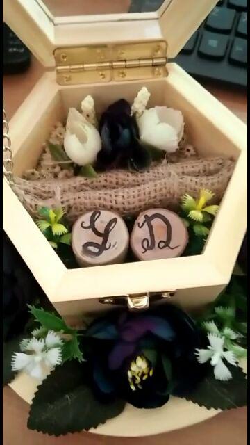 Ring Box, Kotak Cincin, Kotak Seserahan, Ring Bearer - Rustic Dengan/tanpa Inisial.