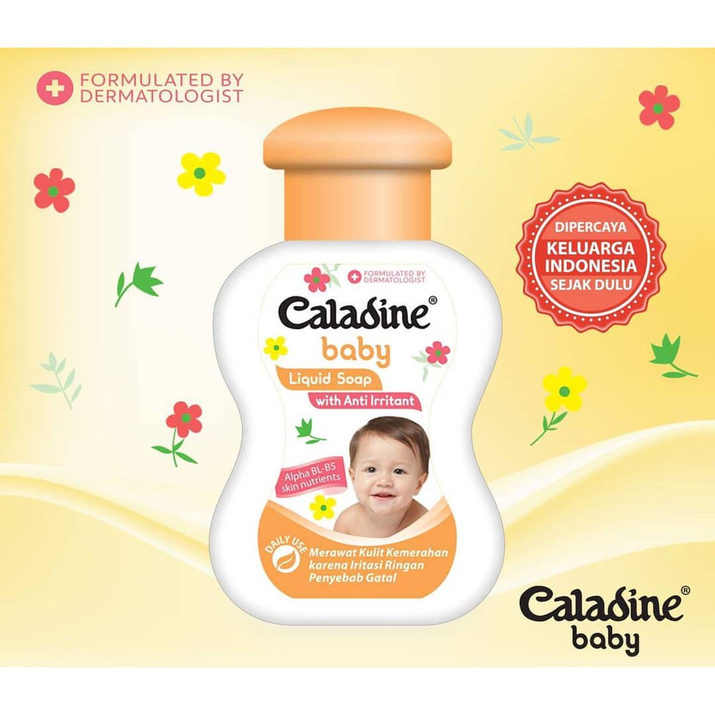 Sabun Cair CALADINE Baby LIQUID SOAP 200 ml - Anti Iritasi - BOTOL 200ml - Sabun Mandi Bayi