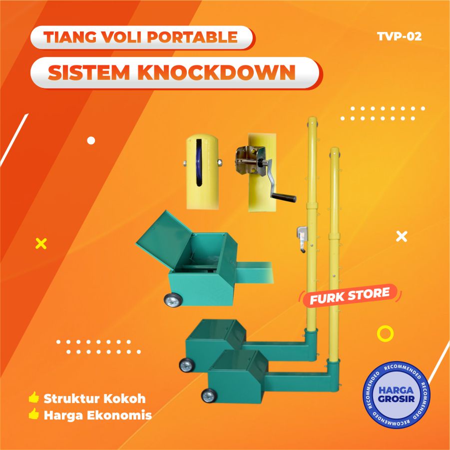 Tiang Voli Portable TVP02 [MOBILITAS MUDAH] - Tiang Net Voli | Tiang Volly | Tiang Net Voli Portable