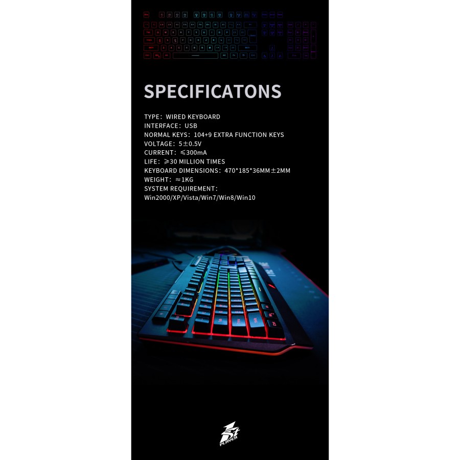 1STPLAYER FIREDANCING K9 RGB - Equivalent Mechanical Gaming Keyboard