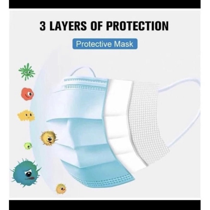 Masker 3 Ply / Masker 3Ply Isi 50 pcs bersertifikat CE Disposable Mask