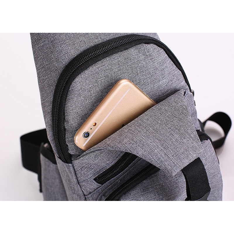 Satu7an T21 TAS SELEMPANG USB KANVAS PRIA Slempang Sling Bag Travel Grosir Import Murah COD Jakarta