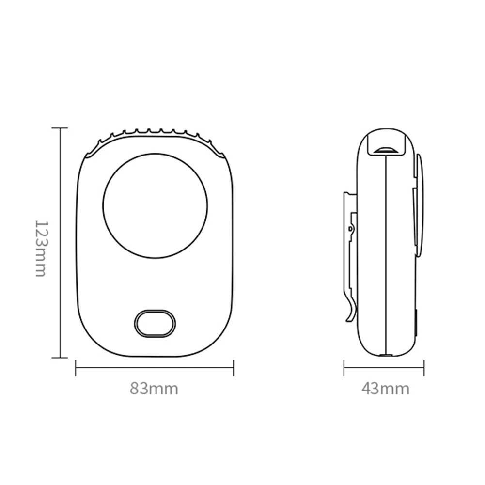 Alloet Kipas Angin Portable Model Kalung Leher Fan 2000mAh - DQ203