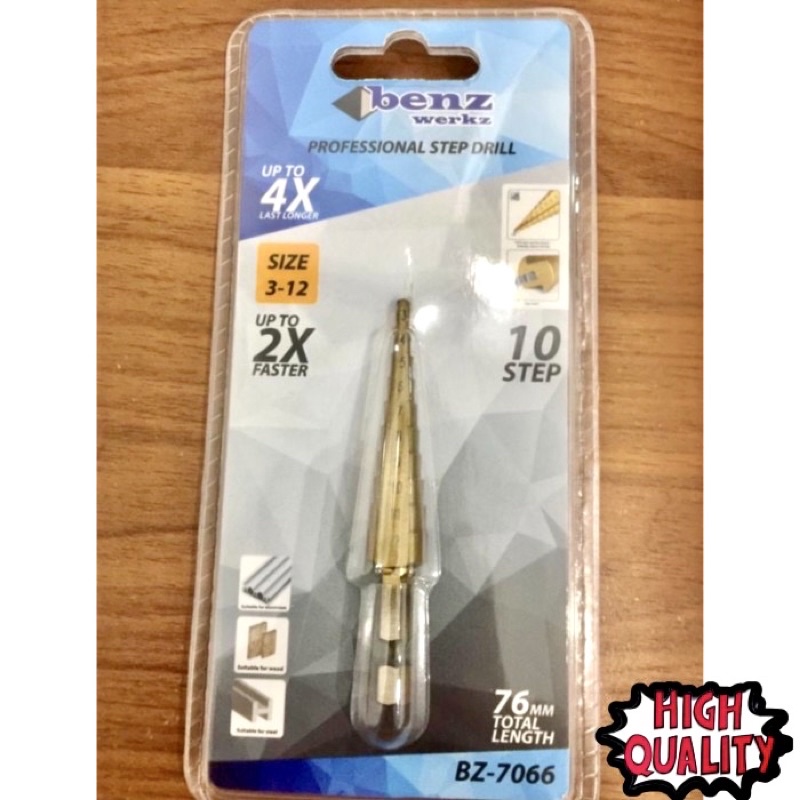 Mata bor besi pagoda 3-12mm Mata bor besi kerucut piramid segitiga 3-12mm benz BZ-7066