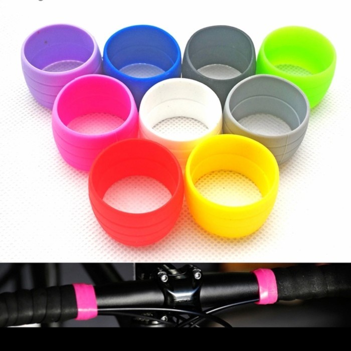 2pcs Karet Silicone Plug Rubber Road Bike Bar Tape sepeda silikon bartape (sepasang)