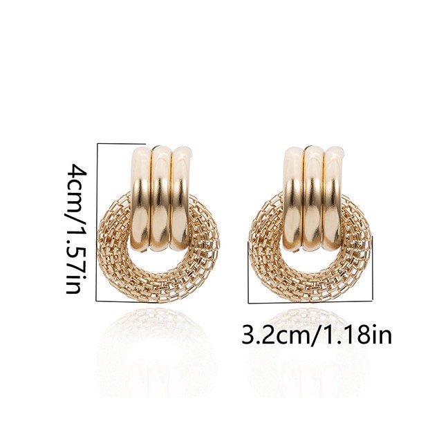 LRC Anting Tusuk Fashion Geometric Hollow Earrings F55236