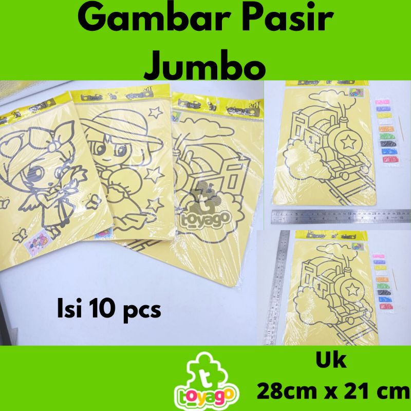 Mewarnai Gambar Pasir Jumbo isi 10 Pcs Grosir Murah