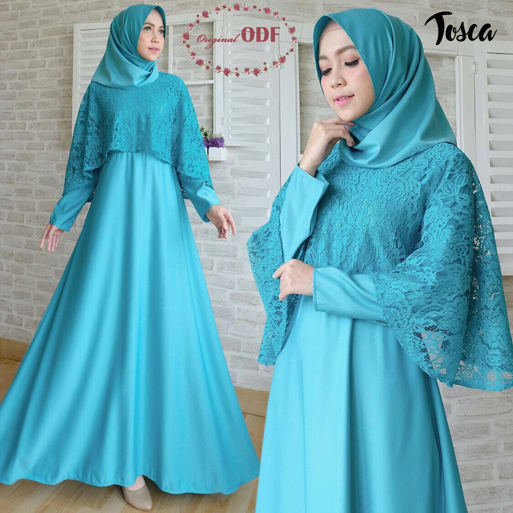 Gamis Brokat Hijau Tosca Gamis Brokat