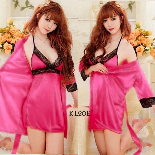 [PRODUK TERMURAH] LINGERIE SEXY BAJU TIDUR KIMONO WANITA LINGERIE KIMONO PINK KL20E