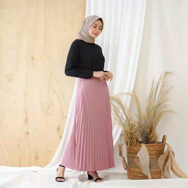 Rok Plisket Bawahan Wanita Flare Skirt Fashion Grosir Terlaris / ROK PLISKET SUPER MAYUNG/ FLARE SKI-Rok plsket- DSTYPINK