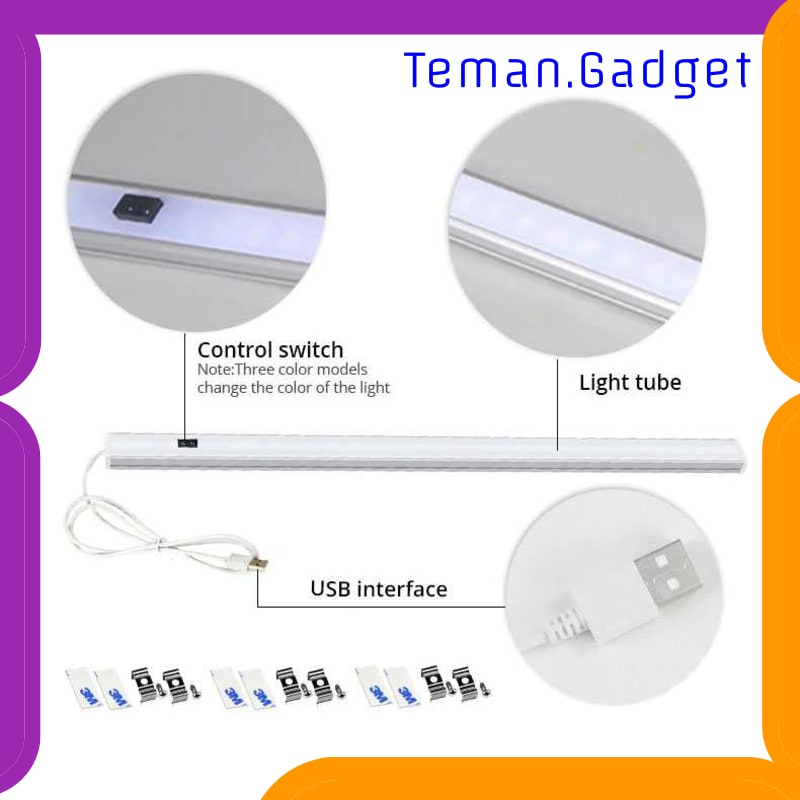 TG-DG222 AIMENGTE LAMPU LED USB SENSOR DETEKSI CAHAYA UNDER CABINET 50CM D2835