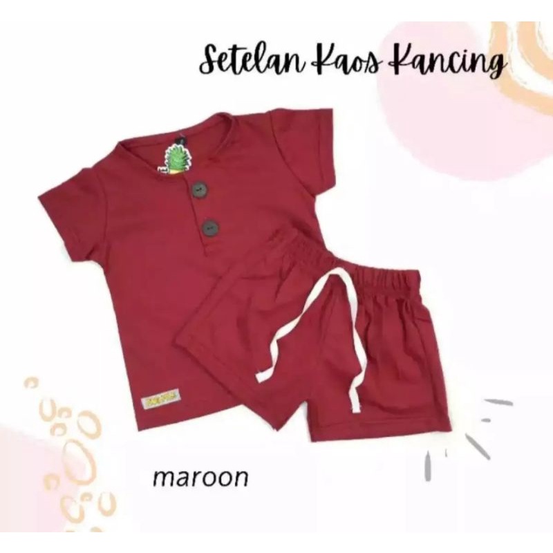 SETELAN KAOS ANAK TERBARU/SET ARSHY KANCING BISA PILIH WARNA 1-5 THN