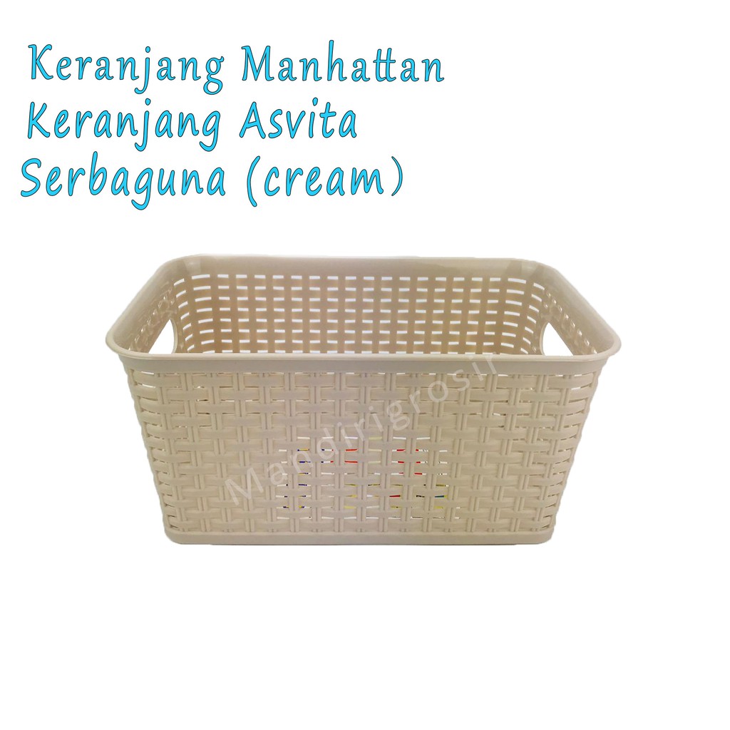 Keranjang Asvita 282*Keranjang Manhattan Basket*Serbaguna*Cream