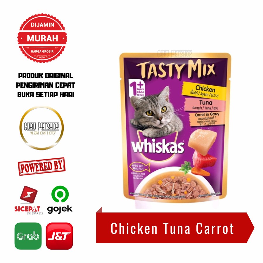 Whiskas Tasty Mix Pouch 70gr Whiskas Tasty Mix Sachet Makanan Basah