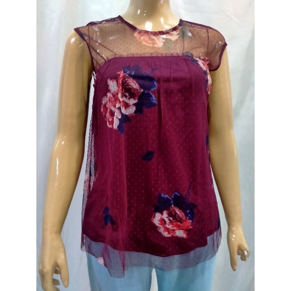 BLOUSE SLEEVELESS KOMBINASI TERMURAH