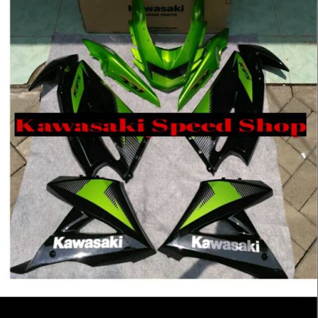 cover body ninja rr new full set hijau original kawasaki