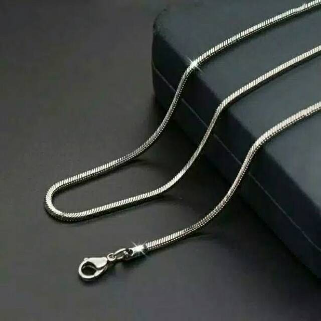 KALUNG TITANIUM KOTAK 45 50.60.75 CM PRIA - WANITA