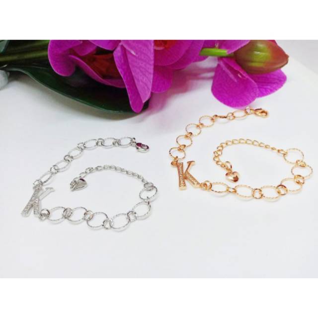 Fourfashion NEW Gelang Huruf Sirkon Rantai Besar XUPING
