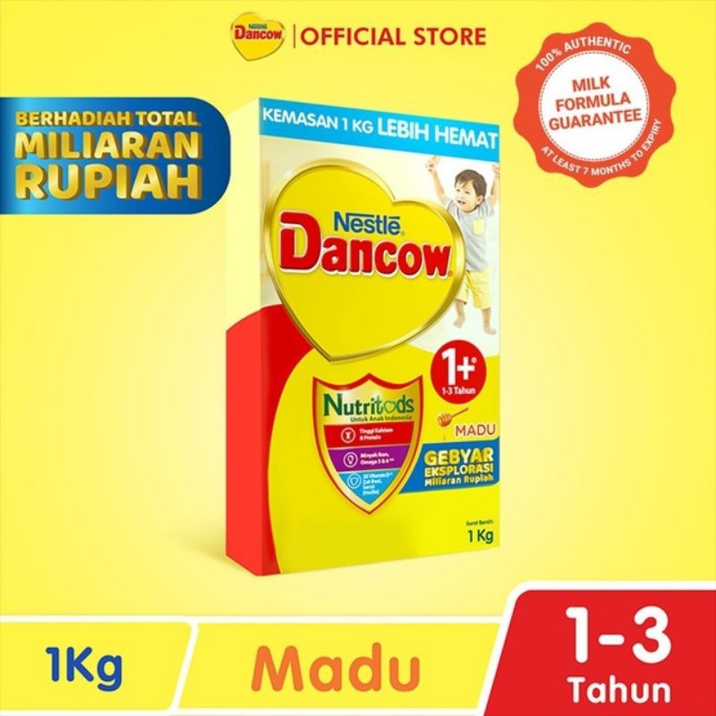 DANCOW 1+ 3+ 5+  Madu  Vanilla Coklat  1000G - Dancow susu 1 kg